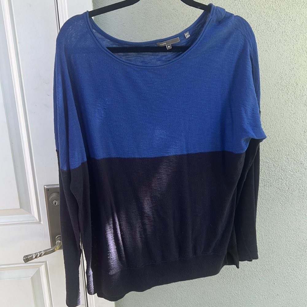 Vince Colorblock Blue Crewneck sweater